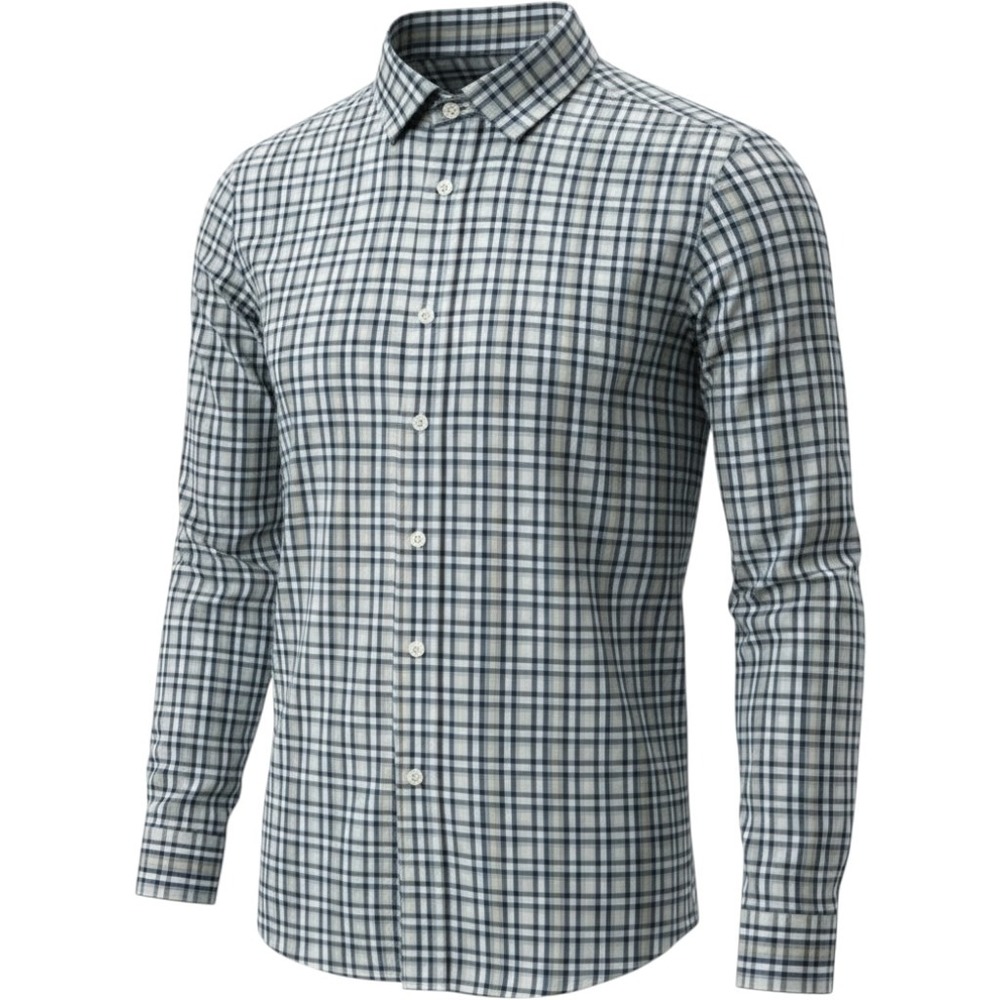 UNTUCKit Mens XXL Blue White Plaid Performance Button Down Shirt Long Slv
